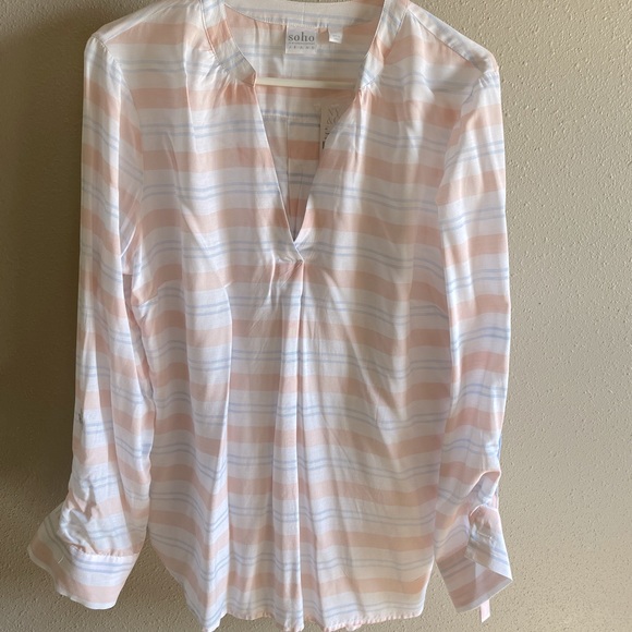 New York & Company SoHo Jeans Striped Blouse - Picture 3 of 6